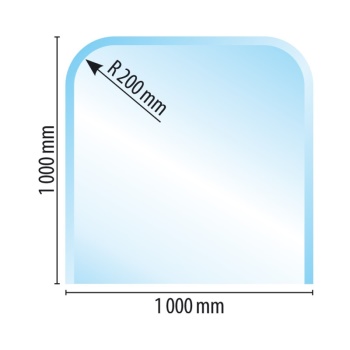 Sklo pod kamna typ D3, 1000 x 1000 x 6 mm