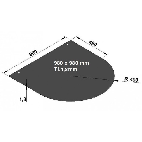 Plech pod kamna typ A3, 980 x 980 mm