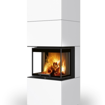 ROMOTOP designový akumulační krb s výsuvnými dvířky CARA CS keramika - Černá s pigm.