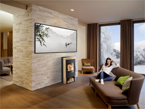 HAAS+SOHN krbová kamna Madeira, černá/woodstone prestige