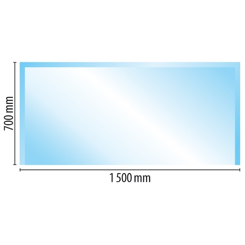 Sklo pod kamna typ F7, 1500 x 700 x 6 mm