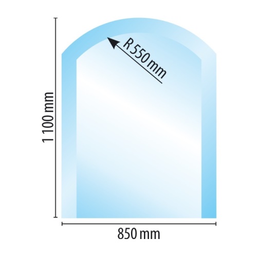 Sklo pod kamna typ B4, 1100 x 850 x 10 mm