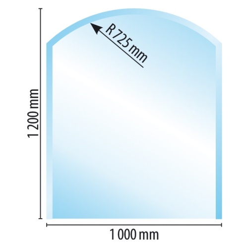 Sklo pod kamna typ B1, 1200 x 1000 x 6 mm