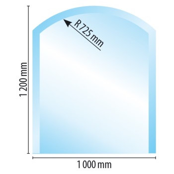Sklo pod kamna typ B1, 1200 x 1000 x 8 mm