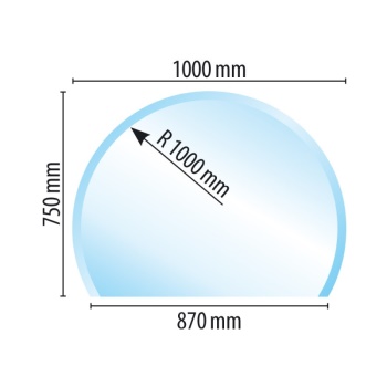 Sklo pod kamna typ I4, Ø 1000 x 6 mm