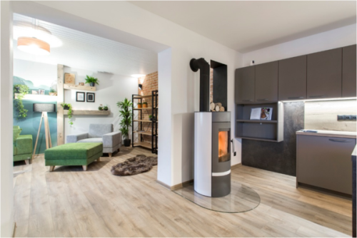 HAAS+SOHN krbová kamna Antic, antracit/bílá