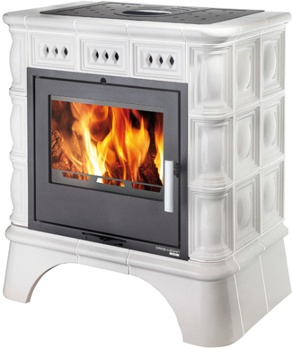 HAAS+SOHN kachlová kamna Matera, černá/slonová kost