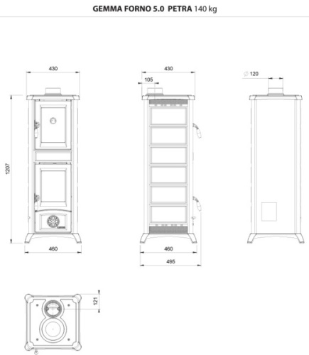LA NORDICA krbová kamna Gemma Forno.165 Petra