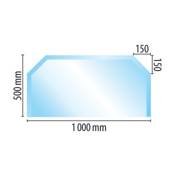 Sklo před kamna a krb typ T1, 1000 x 500 x 6 mm