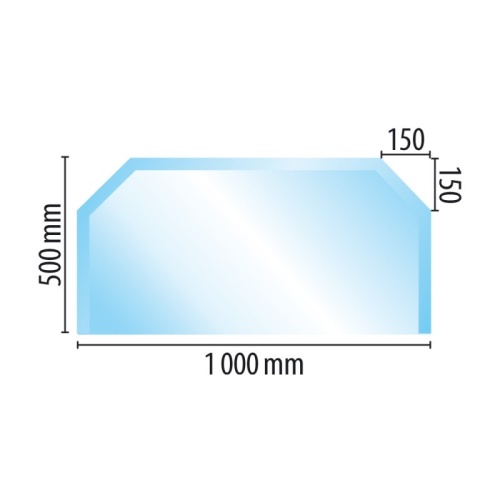 Sklo před kamna a krb typ T1, 1000 x 500 x 6 mm