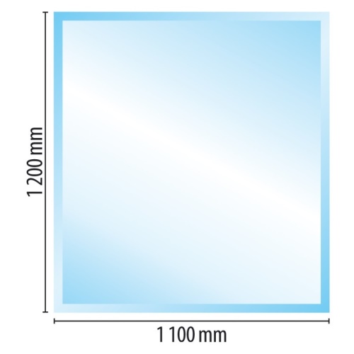Sklo pod kamna typ F3, 1200 x 1100 x 6 mm