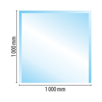 Sklo pod kamna typ E2, 1000 x 1000 x 6 mm