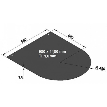 Plech pod kamna typ A1, 980 x 1180 mm