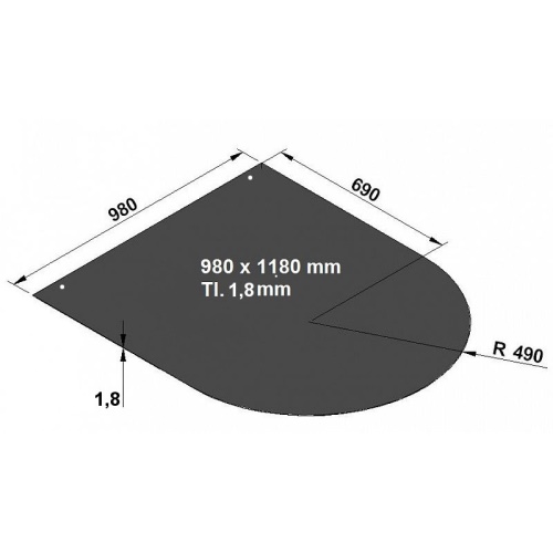 Plech pod kamna A1, 980 x1180 mm