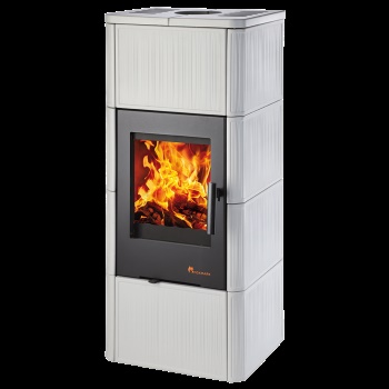 FOXMARK krbová kamna ALOPE L ceramic grey - černá, kachlový obklad šedý