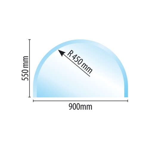 Sklo pod kamna typ N1, 900 x 550 x 6 mm