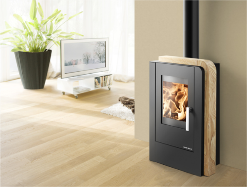 HAAS+SOHN krbová kamna Nordby, černá/woodstone prestige