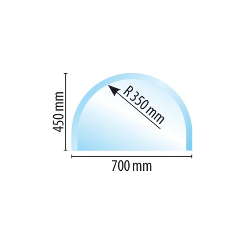 Sklo pod kamna typ N3, 700 x 450 x 6 mm