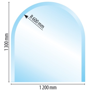 Sklo pod kamna typ A6, 1300 x 1200 x 8 mm