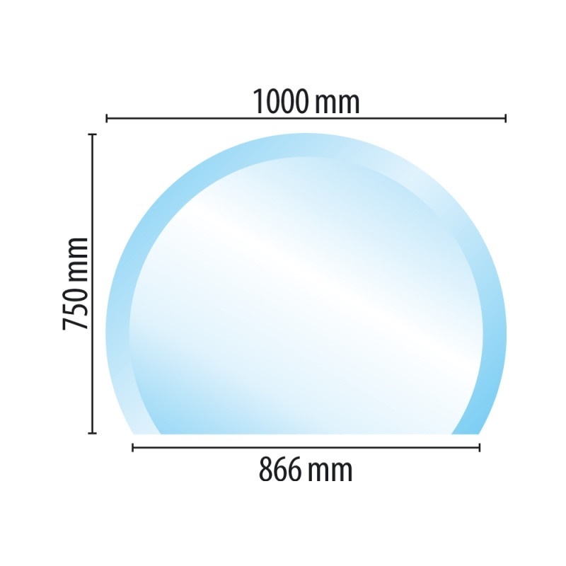 Sklo pod kamna typ I4, Ø 1000 x 8 mm
