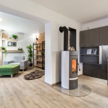 HAAS+SOHN krbová kamna Antic, antracit/bílá