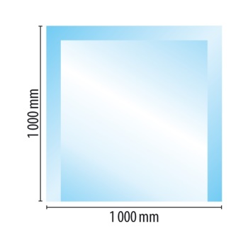 Sklo pod kamna typ E2, 1000 x 1000 x 10 mm