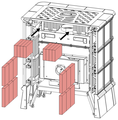 HAAS+SOHN kachlová kamna Matera, černá/slonová kost