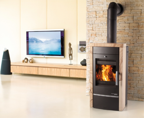 HAAS+SOHN kbrová kamna Visby II s výměníkem, černá/Woodstone Prestige