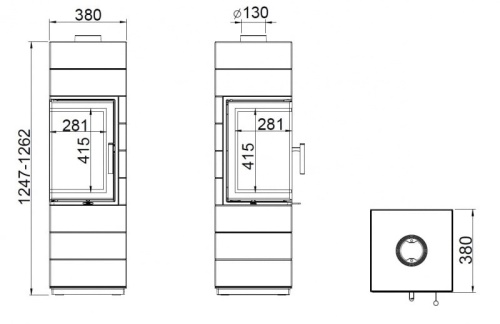 LEDA krbová kamna Corna ES - bílý smalt