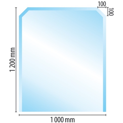 Sklo pod kamna typ C1/10, 1200 x 1000 x 6 mm