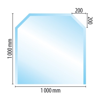 Sklo pod kamna typ C3, 1000 x 1000 x 6 mm