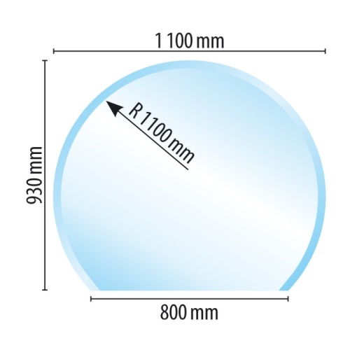 Sklo pod kamna typ I3, Ø 1100 x 6 mm