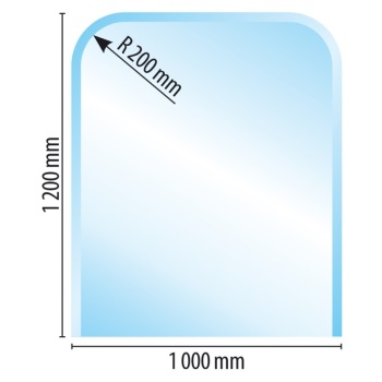 Sklo pod kamna typ D1, 1200 x 1000 x 6 mm