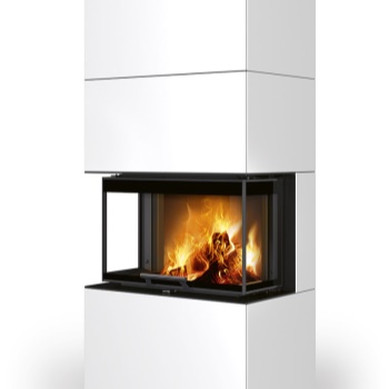 ROMOTOP designový akumulační krb s výsuvnými dvířky CARA C keramika - Černá lesklá