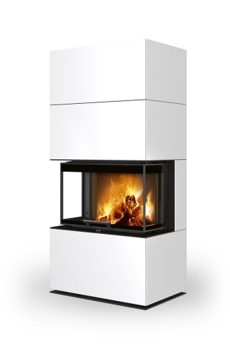 ROMOTOP designový akumulační krb s výsuvnými dvířky CARA C keramika - Černá lesklá