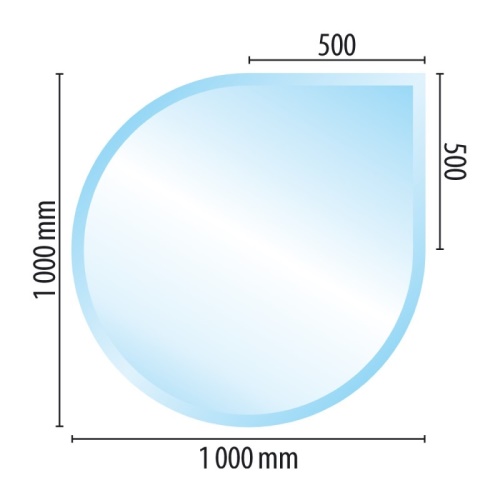 Sklo pod kamna typ J2, 1000 x 1000 x 6 mm