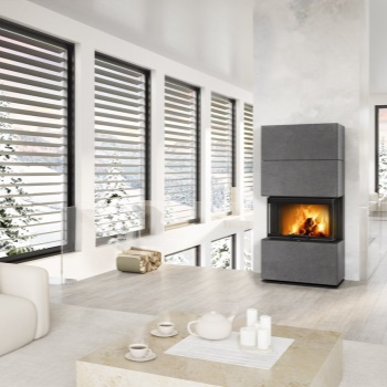 ROMOTOP designový akumulační krb s výsuvnými dvířky CARA C thermaline - Thermaline