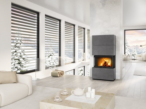 ROMOTOP designový akumulační krb s výsuvnými dvířky CARA C thermaline - Thermaline