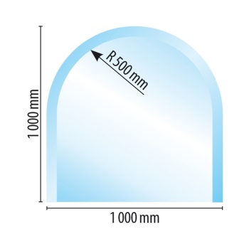 Sklo pod kamna typ A3, 1000 x 1000 x 8 mm