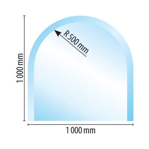 Sklo pod kamna typ A3, 1000 x 1000 x 8 mm