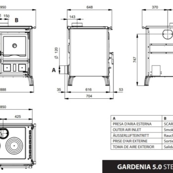 LA NORDICA sporák na dřevo Gardenia.16 Steel s troubou