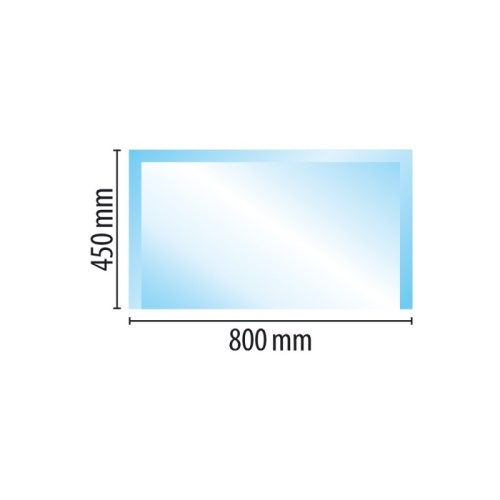 Sklo pod kamna typ F9, 800 x 450 x 6 mm