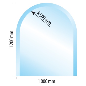 Sklo pod kamna typ A1, 1200 x 1000 x 8 mm