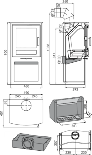 HAAS+SOHN krbová kamna Levanger, černá