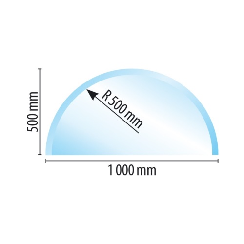 Sklo pod kamna typ O1, 1000 x 500 x 6 mm