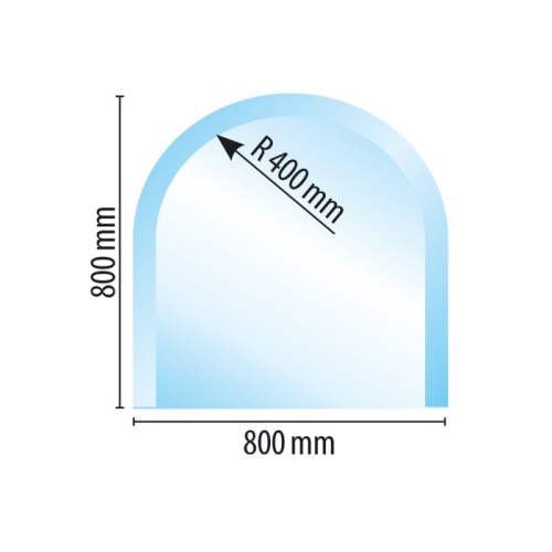 Sklo pod kamna typ A7, 800 x 800 x 8 mm
