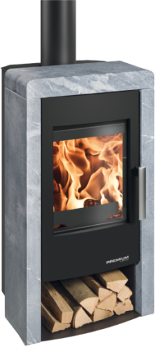 HAAS+SOHN krbová kamna Pinerolo, černá/speckstein