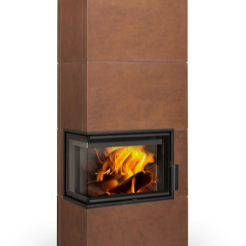 ROMOTOP kachlový rohový akumulační krb SOLID L keramika - Ebony
