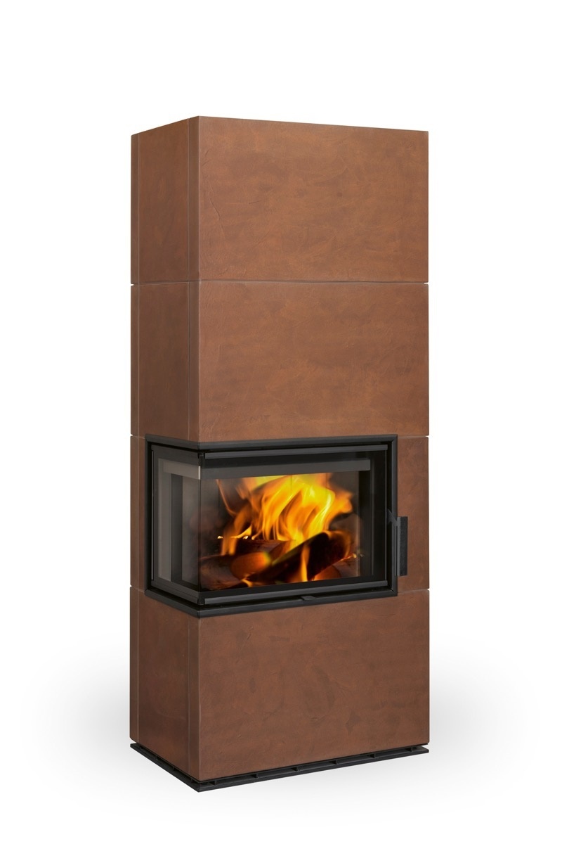 ROMOTOP kachlový rohový akumulační krb SOLID L keramika - Ebony