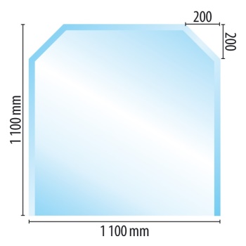 Sklo pod kamna typ C4, 1100 x 1100 x 6 mm